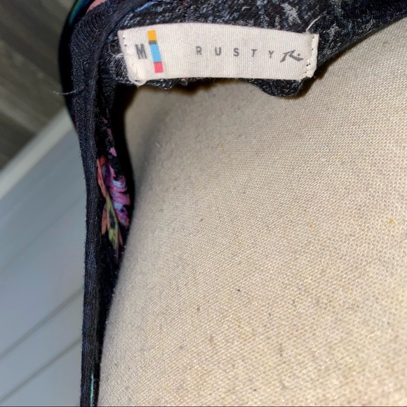 Rusty Long Black Fitted Front Button Up Dress | Size M - Picture 11 of 11